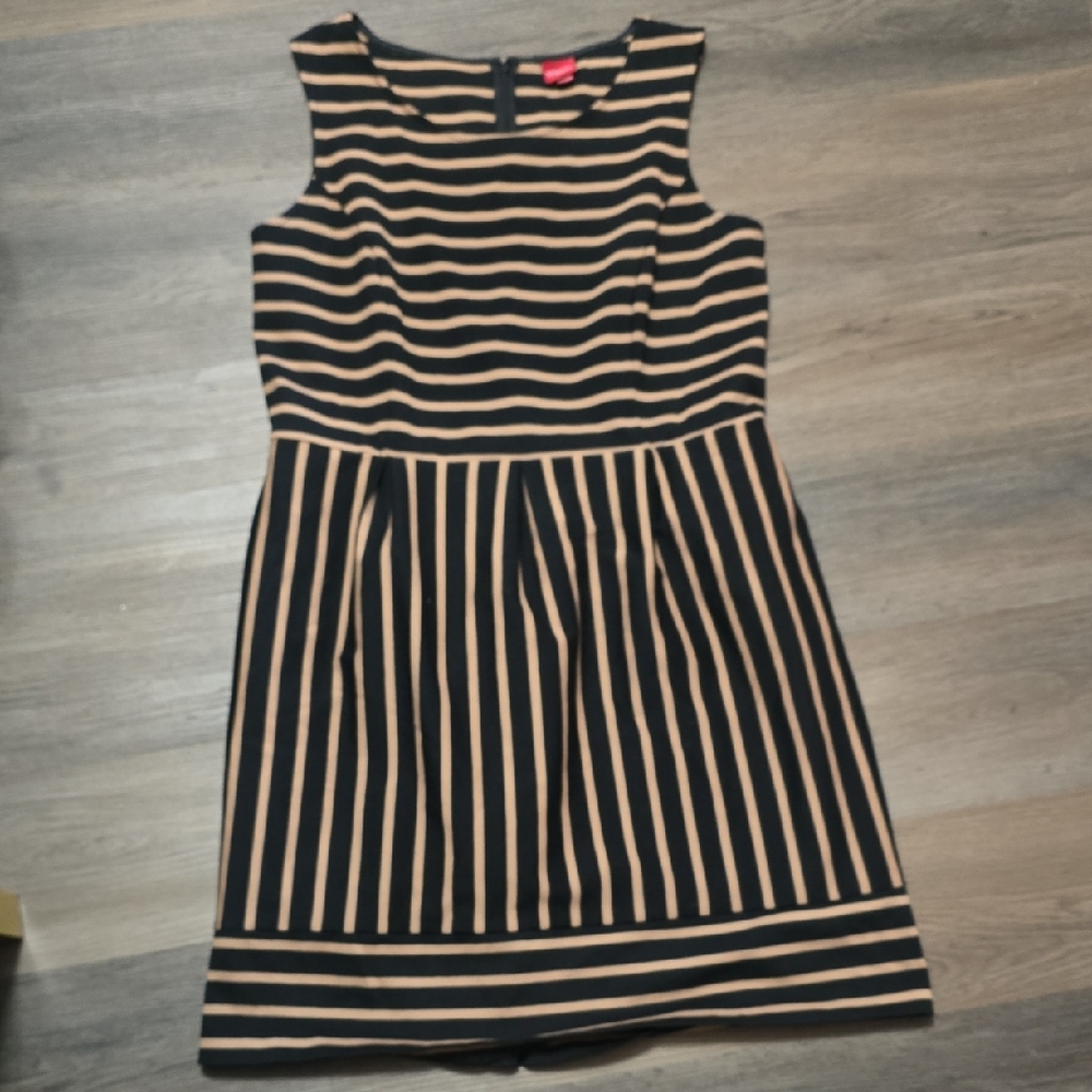 Merona Black and Tan Striped Dress